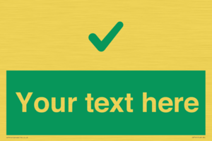 Custom green background, green tick sign